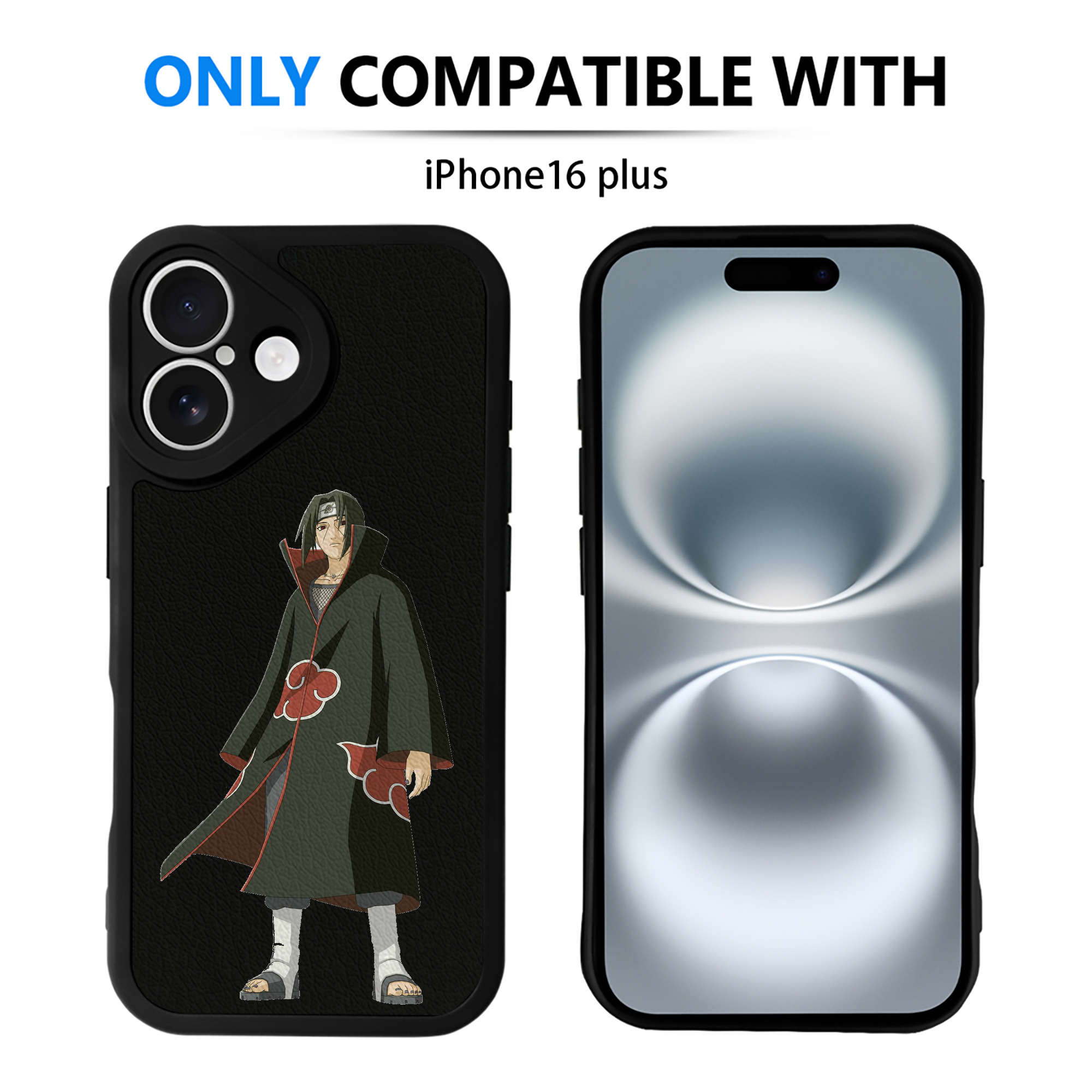 （画像用） NARUTO -ナルト- うちは イタチ Uchiha Itachi 【iPhone 16シリーズ対応】シリコンスマホケース（レザー調） 材質：シリコン